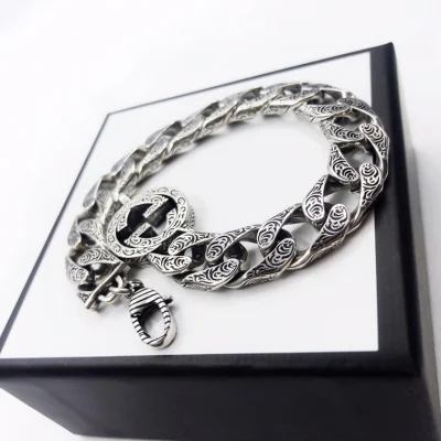 Браслет Gucci With Patterns And Logo Details "Silver" фото № 4