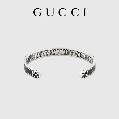 Браслет Gucci With Patterns "Silver/Black" фото № 3