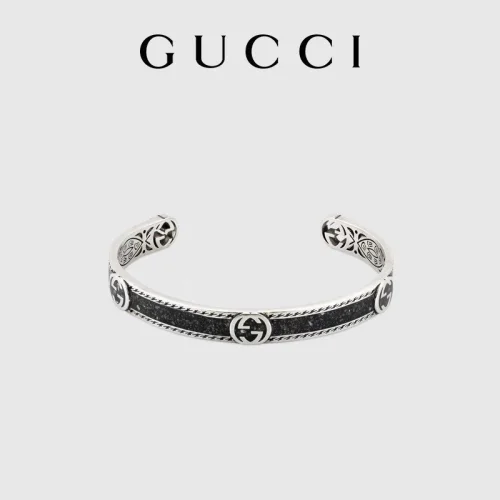 Браслет Gucci With Patterns "Silver/Black"