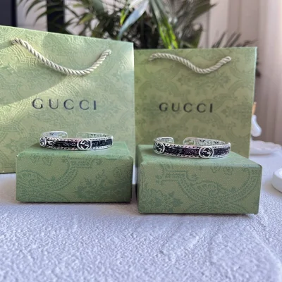 Браслет Gucci With Patterns "Silver/Black" фото № 5