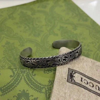 Браслет Gucci Flowers And Logo Decoration - With Space "Silver" фото № 6