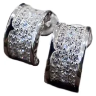 Серьги Bulgari Wide Semicircle With Rhinestones "Silver"