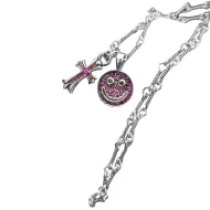Подвеска Chrome Hearts Decorated Cross And Symbols - Smile "Pink"