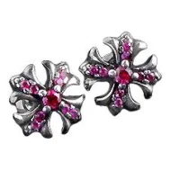 Серьги Chrome Hearts Decorated Cross "Silver"