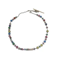 Ожерелье Louis Vuitton Multicolor Logo Symbols "Silver"