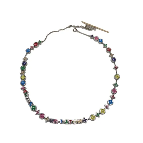 Ожерелье Louis Vuitton Multicolor Logo Symbols "Silver"