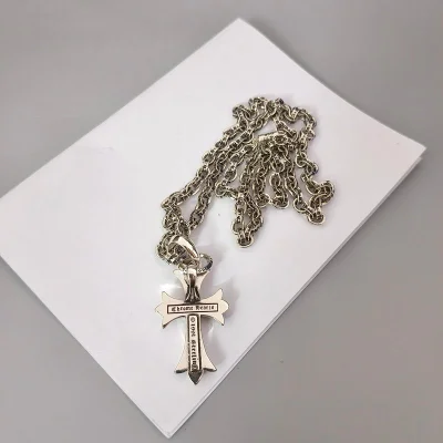 Подвеска Chrome Hearts Cross Decoration - White Rhinestones "Silver" фото № 2