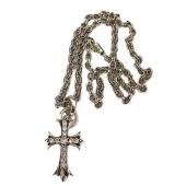 Подвеска Chrome Hearts Cross Decoration - White Rhinestones "Silver"