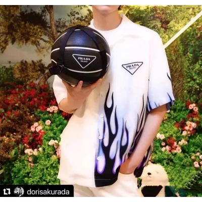 Рубашка Prada Short Sleeve Black Fire "White" фото № 6