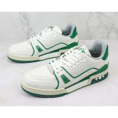 Louis Vuitton LV Trainer 2021 Low "White Green/Signature Gold" фото № 5