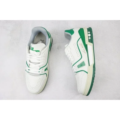Louis Vuitton LV Trainer 2021 Low "White Green/Signature Gold" фото № 6