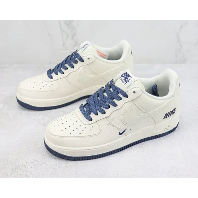 Nike Air Force 1 Low "Off White/Navy Blue Logo" фото № 5