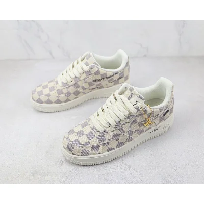 Louis Vuitton x Nike Air Force 1 Low 07 "Checkered White" фото № 5