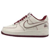 Stussy x Nike Air Force 1 Low "White Chocolate/Burugundy"