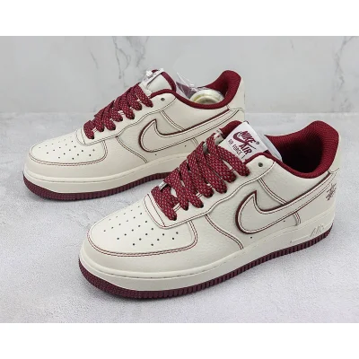 Stussy x Nike Air Force 1 Low "White Chocolate/Burugundy" фото № 5