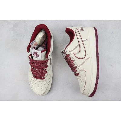 Stussy x Nike Air Force 1 Low "White Chocolate/Burugundy" фото № 7