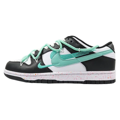 Nike Dunk Low Multi Swoosh "White/Black/Aqua"