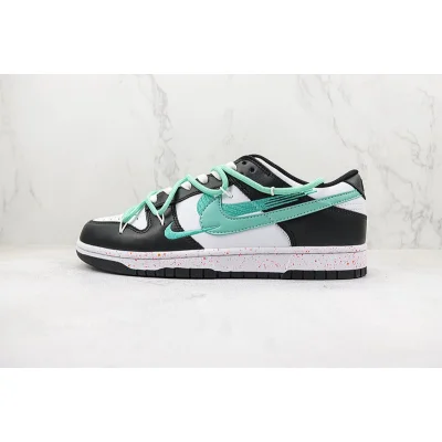 Nike Dunk Low Multi Swoosh "White/Black/Aqua" фото № 2