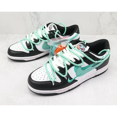 Nike Dunk Low Multi Swoosh "White/Black/Aqua" фото № 5