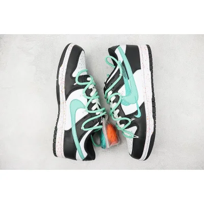 Nike Dunk Low Multi Swoosh "White/Black/Aqua" фото № 7