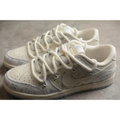 Louis Vuitton x Nike Dunk Low "Gray/Beige" фото № 3