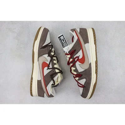 Nike Dunk Low SE 85 Double Swoosh "Brown/Red" фото № 7