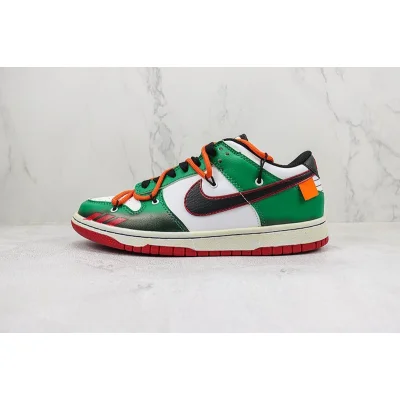 Nike Dunk Low "Green/White/Black/Red/Orange" фото № 2