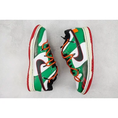 Nike Dunk Low "Green/White/Black/Red/Orange" фото № 7