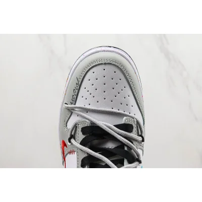 Nike Dunk Low Multi Swoosh "White/Grey/Yellow/Turquoise/Red" фото № 3