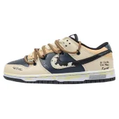 Stussy x Nike Dunk Low "Beige/Black/Navy Blue"