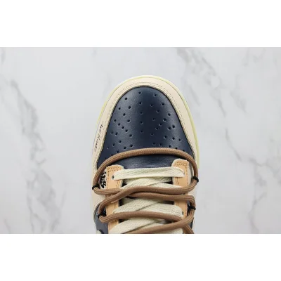 Stussy x Nike Dunk Low "Beige/Black/Navy Blue" фото № 4