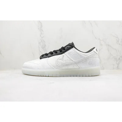CLOT x Fragment x Nike Dunk Low "White/Black" фото № 2