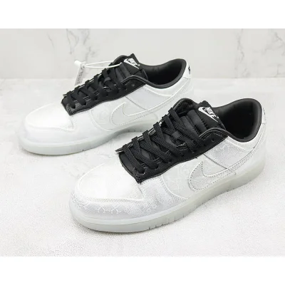 CLOT x Fragment x Nike Dunk Low "White/Black" фото № 5