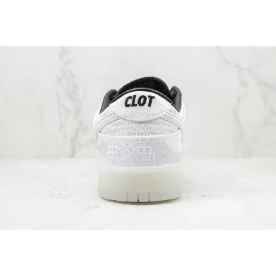 CLOT x Fragment x Nike Dunk Low "White/Black" фото № 8