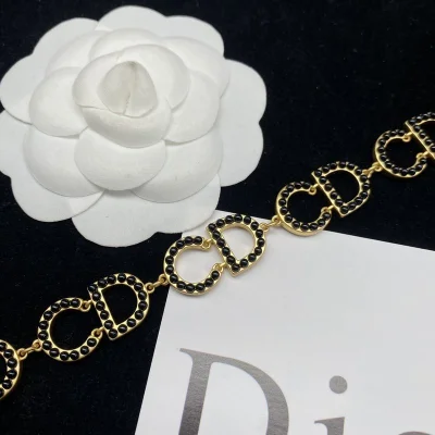 Ожерелье Dior Chain Details Decoration - Repeating Logo Letters "Gold" фото № 3