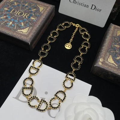 Ожерелье Dior Chain Details Decoration - Repeating Logo Letters "Gold" фото № 5