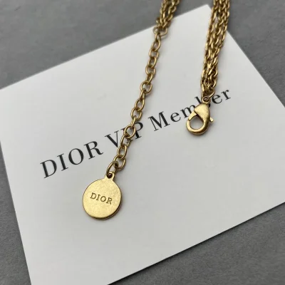 Ожерелье Dior Chain Details Decoration - Repeating Logo Letters "Gold" фото № 7