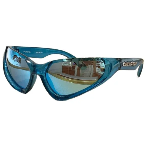 Солнцезащитные очки Balenciaga Big One Side Inscription Temples "Blue"