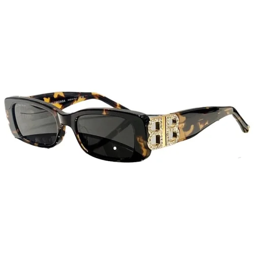 Солнцезащитные очки Balenciaga Rectangle Frame And Two Side Decorated Temples "Brown/Gold"