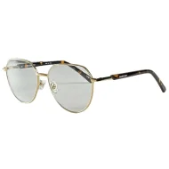 Солнцезащитные очки Balenciaga Thin Temples With Small Logo Inscription "Gray/Gold"