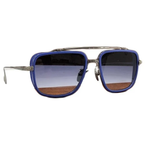 Солнцезащитные очки Chrome Hearts Temples With Decoration By Repeating Logo "Blue"