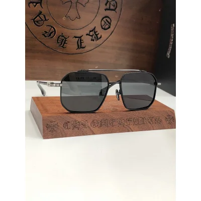 Солнцезащитные очки Chrome Hearts Decorated By Logo And Rectangles "Black" фото № 2