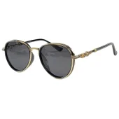 Солнцезащитные очки Chrome Hearts Rounded Thin Decorated Frame "Black/Gold"
