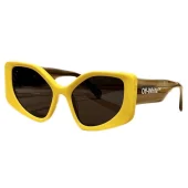 Солнцезащитные очки Off White Colorful Frames And Wide Temples With Logo Name "Yellow"