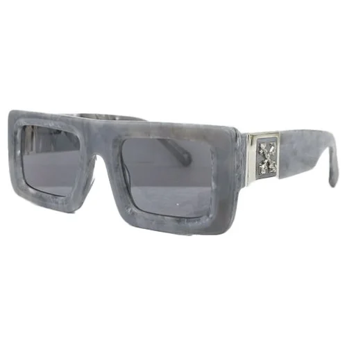 Солнцезащитные очки Off White Big Logo On Temples "Gray/Silver"