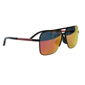 Солнцезащитные очки Prada Aviator Shaped And Gold Inscription "Black/Orange"