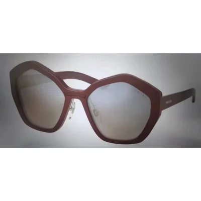 Солнцезащитные очки Prada Hexagon Form With Logo "Brown" фото № 3