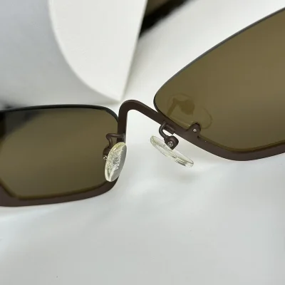 Солнцезащитные очки Prada Logo Inside Triangle On Temples "Brown" фото № 2