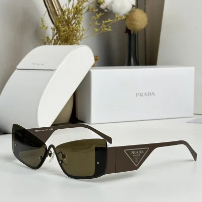Солнцезащитные очки Prada Logo Inside Triangle On Temples "Brown" фото № 4