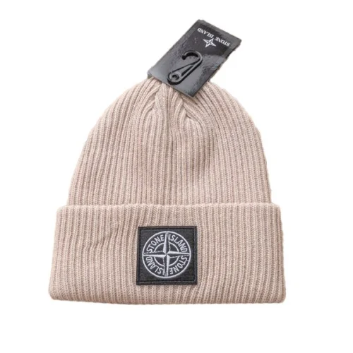 Шапка Stone Island With Lapel And Small Logo Inside Circle "Beige"